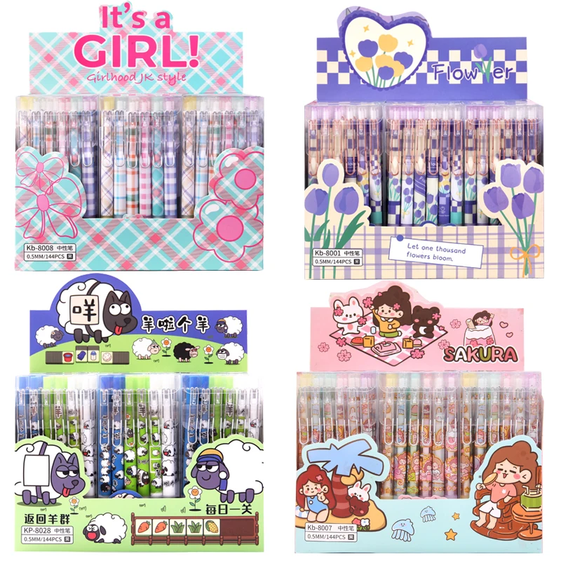 12-144pcs Kawaii Cartoon Gel Pen Roller Ball Pen Smooth Quick-drying Neutral Signature Pen School Supplies Stationery Wholesale
12-144pcs Kawaii Cartoon Gel Pen Roller Ball Pen Smooth Quick-drying Neutral Signature Pen School Supplies Stationery Wholesale