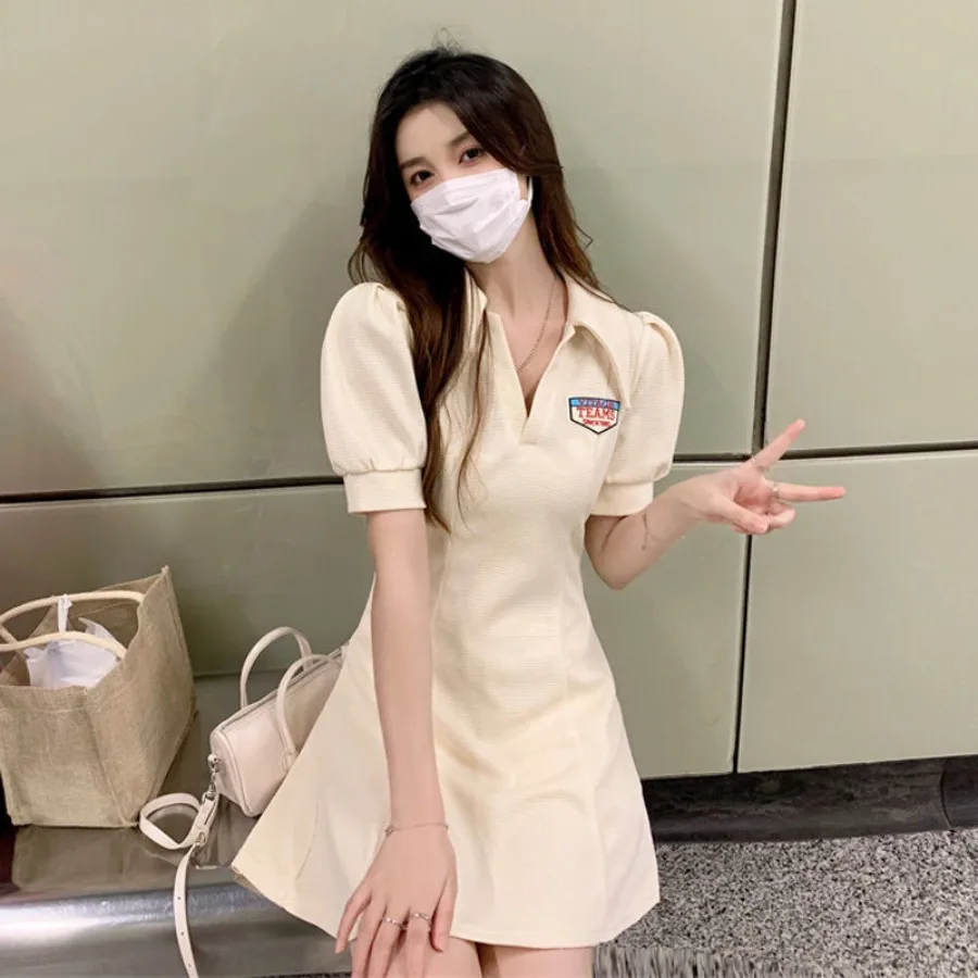 【New style】American hot girl polo-neck dress waffle letters sweet spicy waist slimming A-line dress preppy style short-sleeved
【New style】American hot girl polo-neck dress waffle letters sweet spicy waist slimming A-line dress preppy style short-sleeved