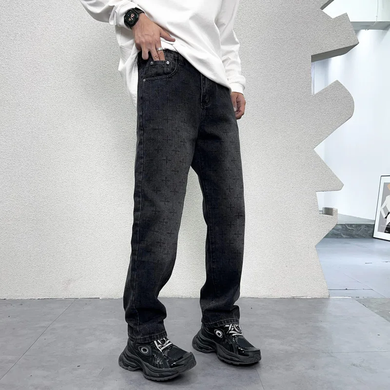 2024 Autumn American Street Printed Black Jeans Men's Loose Straight Fashion Hip-Hop Fashion Retro Y2K Pants
2024 Autumn American Street Printed Black Jeans Men's Loose Straight Fashion Hip-Hop Fashion Retro Y2K Pants