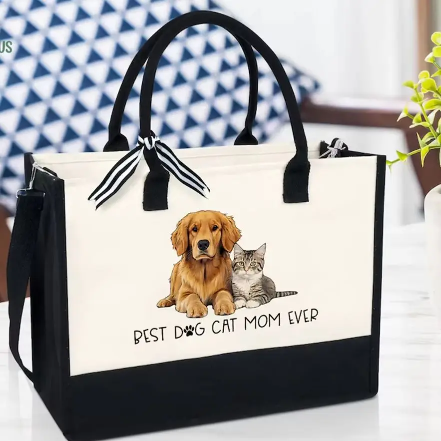 Custom Dog Lover Tote Bag Double Pet Portrait Canvas Two Tone Personalized Name Large Capacity Reusable Shopping Tote
Custom Dog Lover Tote Bag Double Pet Portrait Canvas Two Tone Personalized Name Large Capacity Reusable Shopping Tote