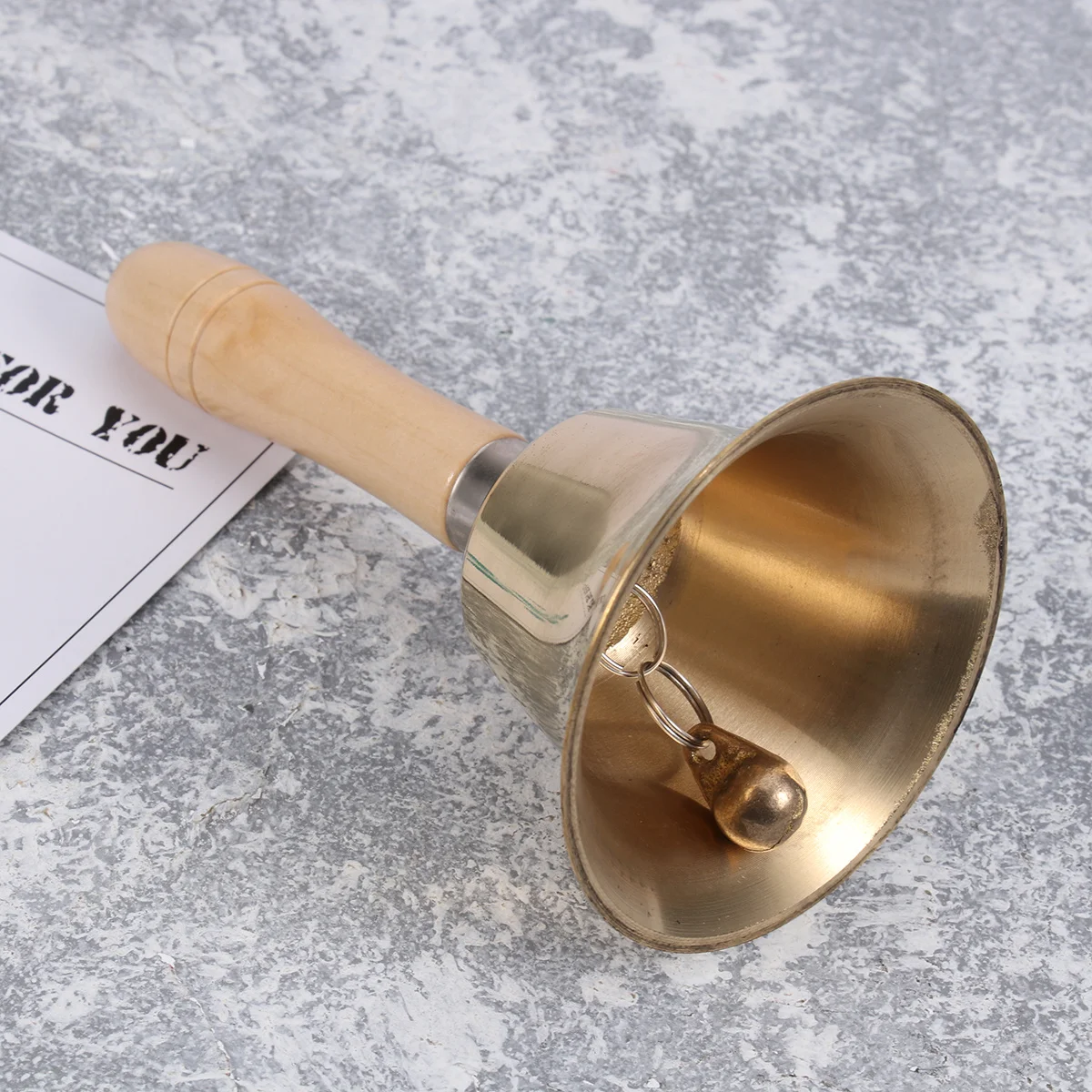 2Pcs Solid Bell with Wood Handle Clear Resonant Sound for Restaurant Hotel Desk Call Service Bell Use
2Pcs Solid Bell with Wood Handle Clear Resonant Sound for Restaurant Hotel Desk Call Service Bell Use