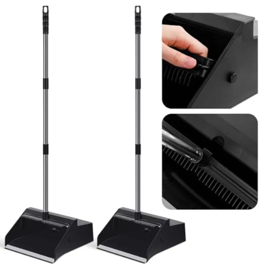 Pcs Dust Pans with Long Handle Set 36.6 Inch Commercial Dust Pan with Comb Large Plastic Stand up DustPans for Outdoor Indoor R
Pcs Dust Pans with Long Handle Set 36.6 Inch Commercial Dust Pan with Comb Large Plastic Stand up DustPans for Outdoor Indoor R