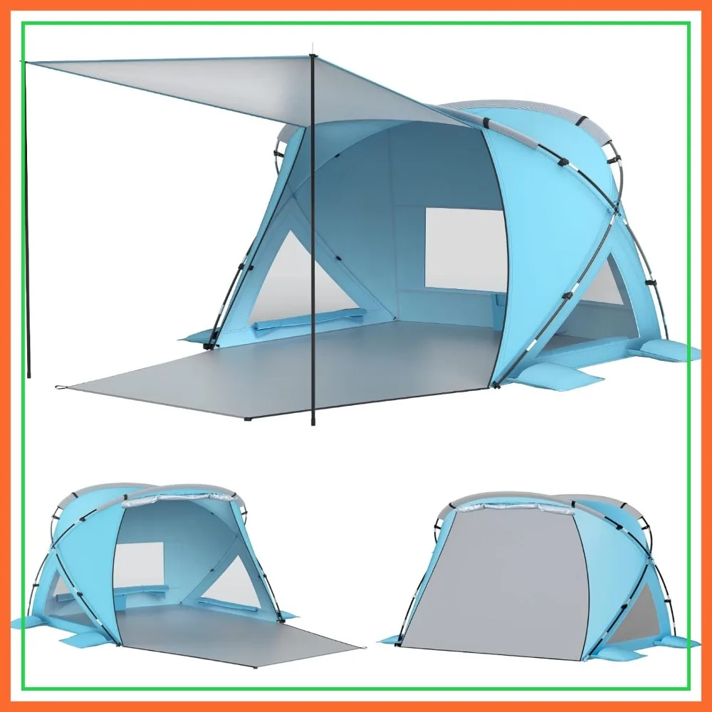 Pop Up Beach Tent for 4-6 People, UPF 50+ UV Protection, Easy Setup, Lightweight & Waterproof Sun Shelter with Canopy - Blue
Pop Up Beach Tent for 4-6 People, UPF 50+ UV Protection, Easy Setup, Lightweight & Waterproof Sun Shelter with Canopy - Blue
