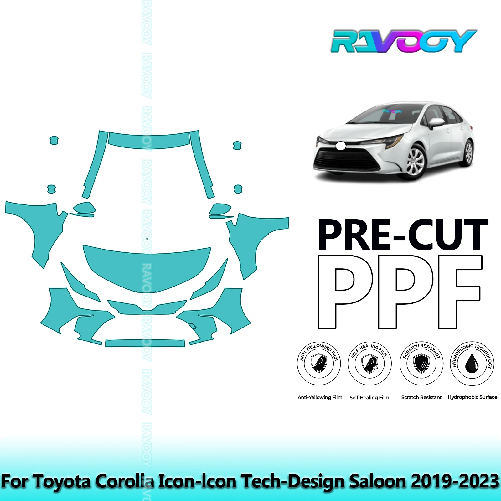 8.5Mil Precut Paint Protection Film PPF Clear Bra Front Kit For Toyota Corolla Icon-lcon Tech-Design Saloon 2019-2023
8.5Mil Precut Paint Protection Film PPF Clear Bra Front Kit For Toyota Corolla Icon-lcon Tech-Design Saloon 2019-2023