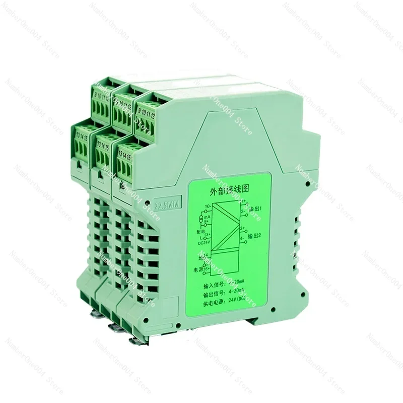 Signal Isolator Splitter - 1 Input 2 Output Analog Current to DC Passive Converter Module