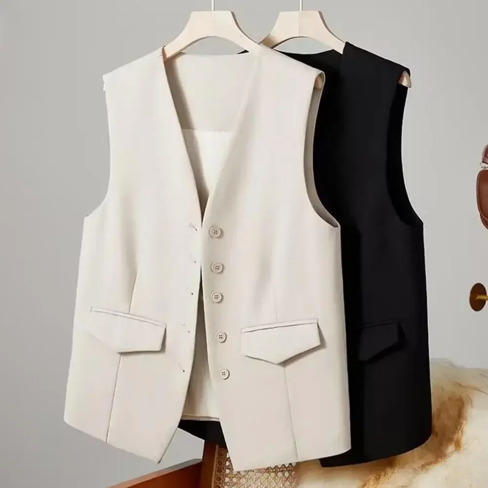 2024 Autumn Women Suit Vest Elegant V Neck Business Vest Sleeveless Waistcoat For Office Commute Style Solid Single-Breasted
2024 Autumn Women Suit Vest Elegant V Neck Business Vest Sleeveless Waistcoat For Office Commute Style Solid Single-Breasted