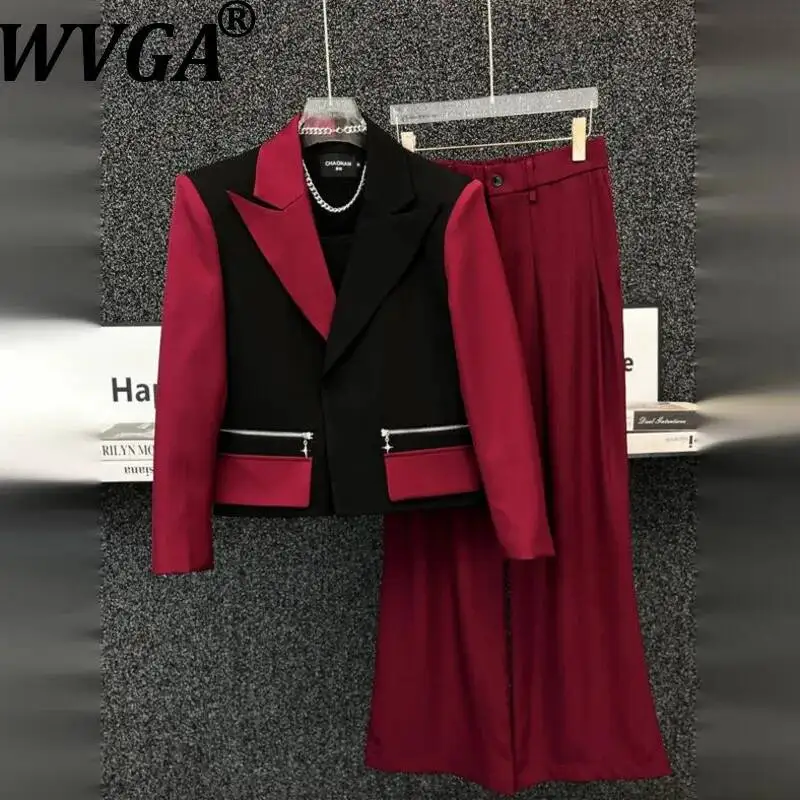 WVGA Spring Autumn New Man High-end Color-blocked Trendy Short Blazer Ncihe Chic Casual Straight Suit Pants Two-Piece Set W23622
WVGA Spring Autumn New Man High-end Color-blocked Trendy Short Blazer Ncihe Chic Casual Straight Suit Pants Two-Piece Set W23622