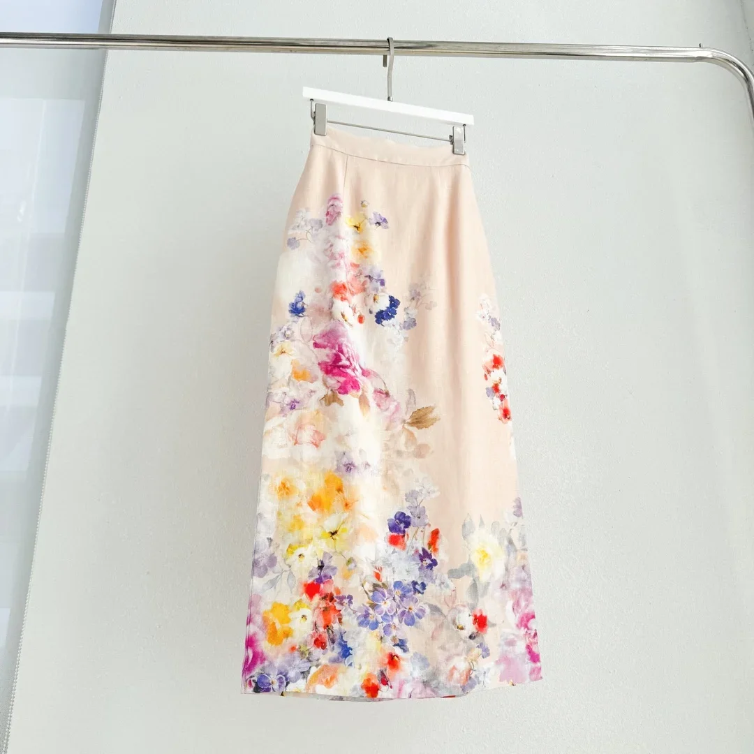 Highest Quality Version Women Skirt Resort Wear Australia Luxury Design Linen Floral Print High Waist A-line Vintage Clothing
Highest Quality Version Women Skirt Resort Wear Australia Luxury Design Linen Floral Print High Waist A-line Vintage Clothing