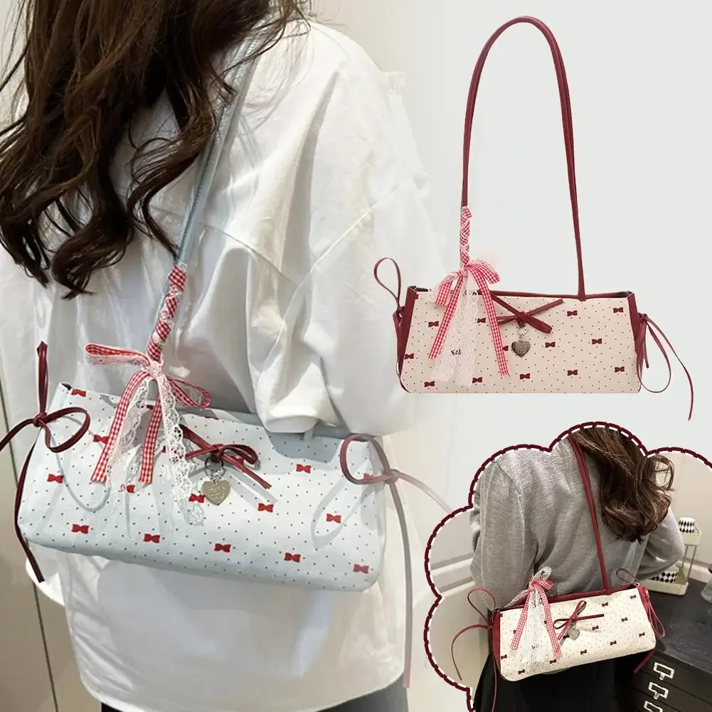 Korean Style High Aesthetic Butterfly Knot Women's Bag Summer New Single Shoulder Underarm Fashion Polka Dot Handheld Small Bag
Korean Style High Aesthetic Butterfly Knot Women's Bag Summer New Single Shoulder Underarm Fashion Polka Dot Handheld Small Bag