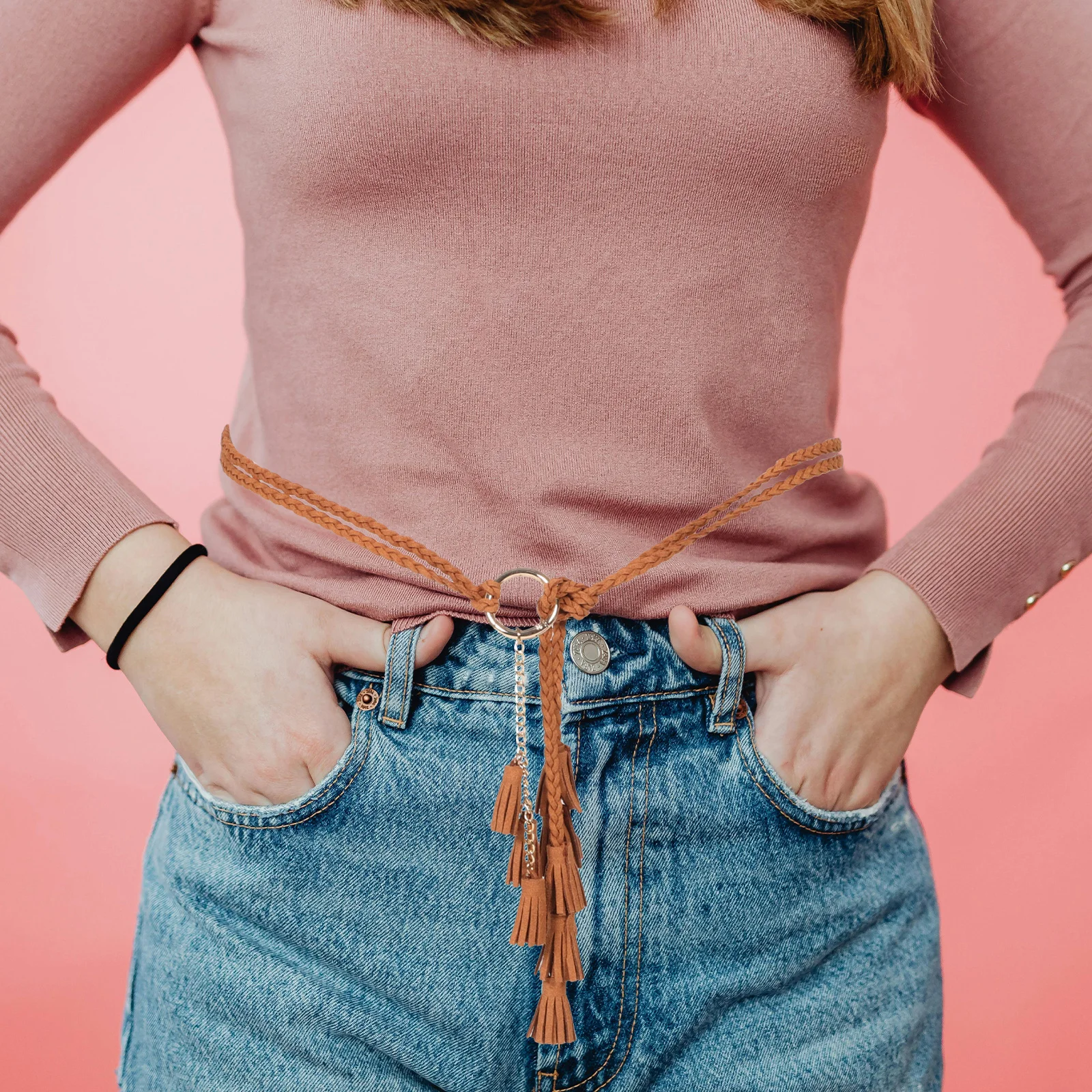 Women Boho Tassel Braided Rope Belt Brown Woven Waist Tie Ethnic Design Versatile Decoration Tassels Chain Belt for Dresses
Women Boho Tassel Braided Rope Belt Brown Woven Waist Tie Ethnic Design Versatile Decoration Tassels Chain Belt for Dresses