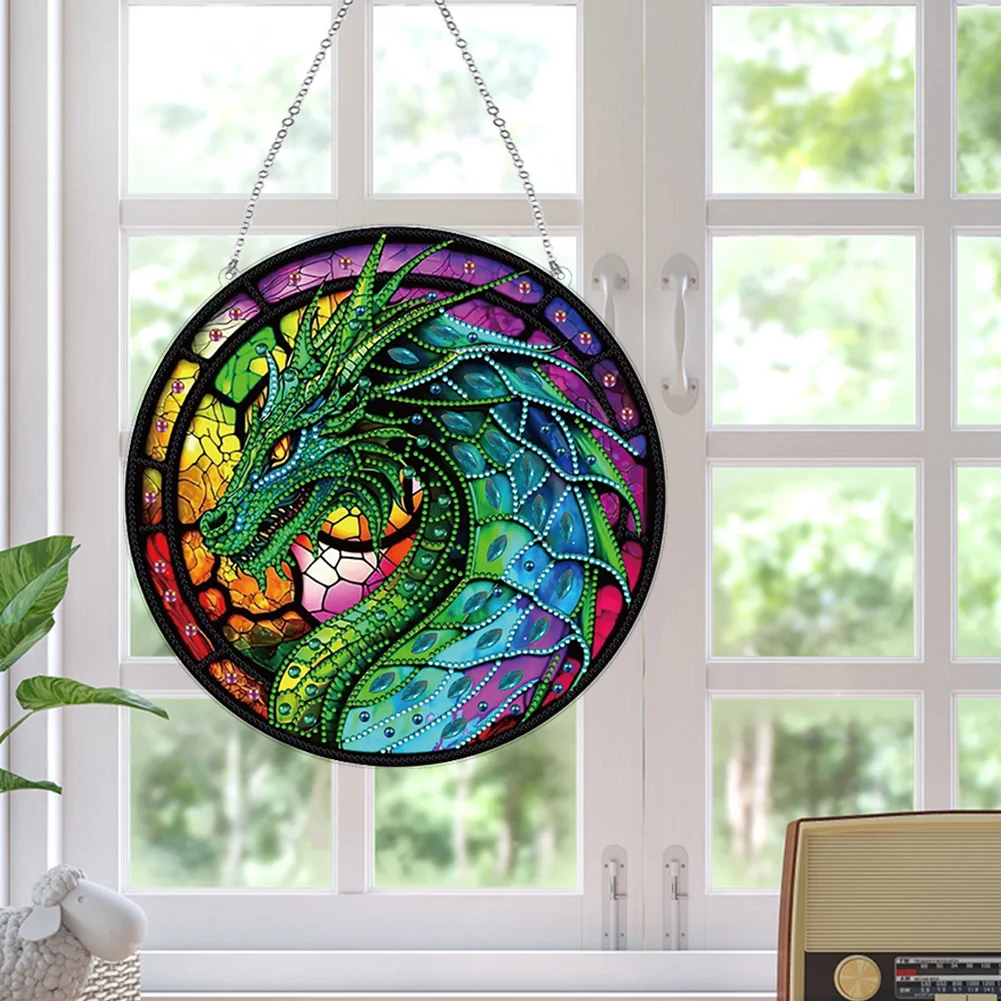 Stained Glass Animal 5D DIY Diamond Painting Dots Pendant Suncatcher Diamond Drawing Hanging Ornament for Garden Window Decor
Stained Glass Animal 5D DIY Diamond Painting Dots Pendant Suncatcher Diamond Drawing Hanging Ornament for Garden Window Decor