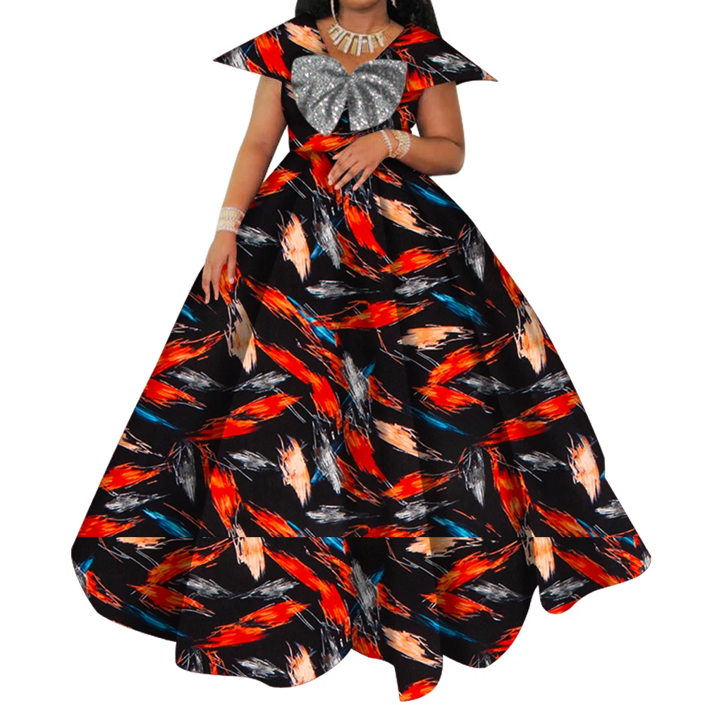 Bazin Riche African Print Dresses for Women Short Sleeve Long Wedding Dress Party Vestido Cotton Women African Clothing WY6098
Bazin Riche African Print Dresses for Women Short Sleeve Long Wedding Dress Party Vestido Cotton Women African Clothing WY6098
