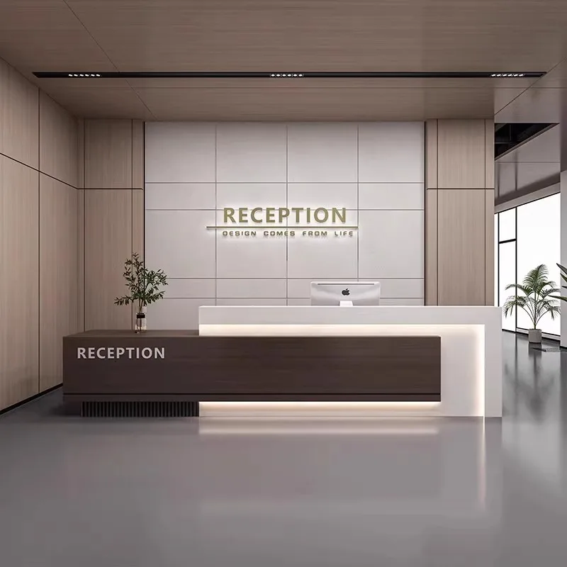 # Современная стойка ресепшн для отеля: роскошная деревянная стойка с LED-подсветкой в стиле панельного дизайна
# Современная стойка ресепшн для отеля: роскошная деревянная стойка с LED-подсветкой в стиле панельного дизайна