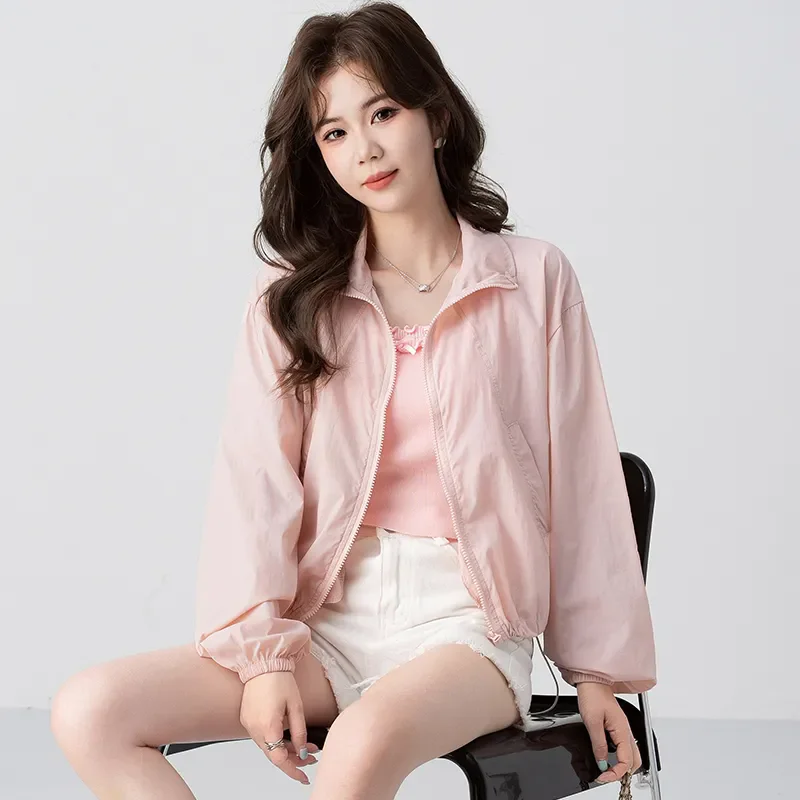 New Sun Protection Clothing Women's Short Coat Summer 2025 Fashion Stand Collar Pink Lady Student Thin Top
New Sun Protection Clothing Women's Short Coat Summer 2025 Fashion Stand Collar Pink Lady Student Thin Top