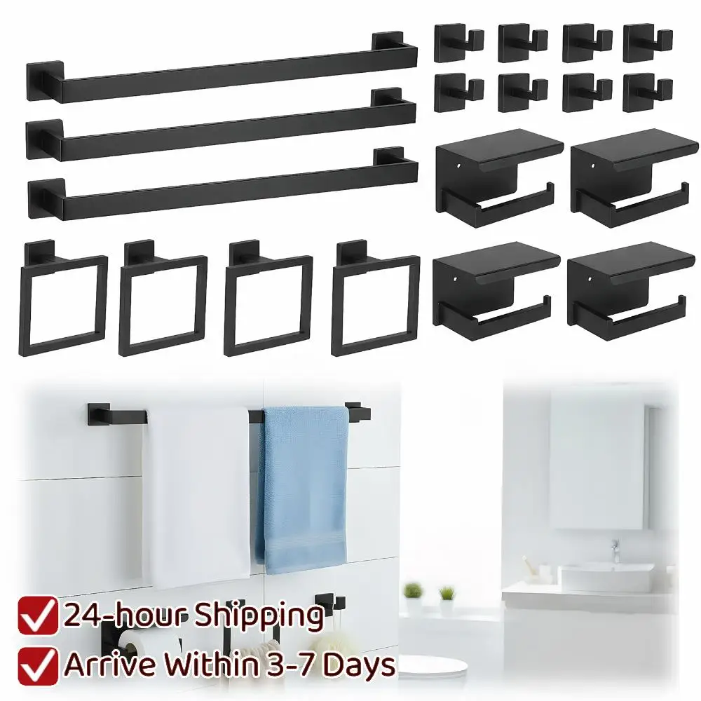 Набор из 20 предметов для ванной комнаты из нержавеющей стали: настенный держатель для полотенец, вешалка для полотенец, держатель для туалетной бумаги, кольцо для полотенец, крючок
Набор из 20 предметов для ванной комнаты из нержавеющей стали: настенный держатель для полотенец, вешалка для полотенец, держатель для туалетной бумаги, кольцо для полотенец, крючок