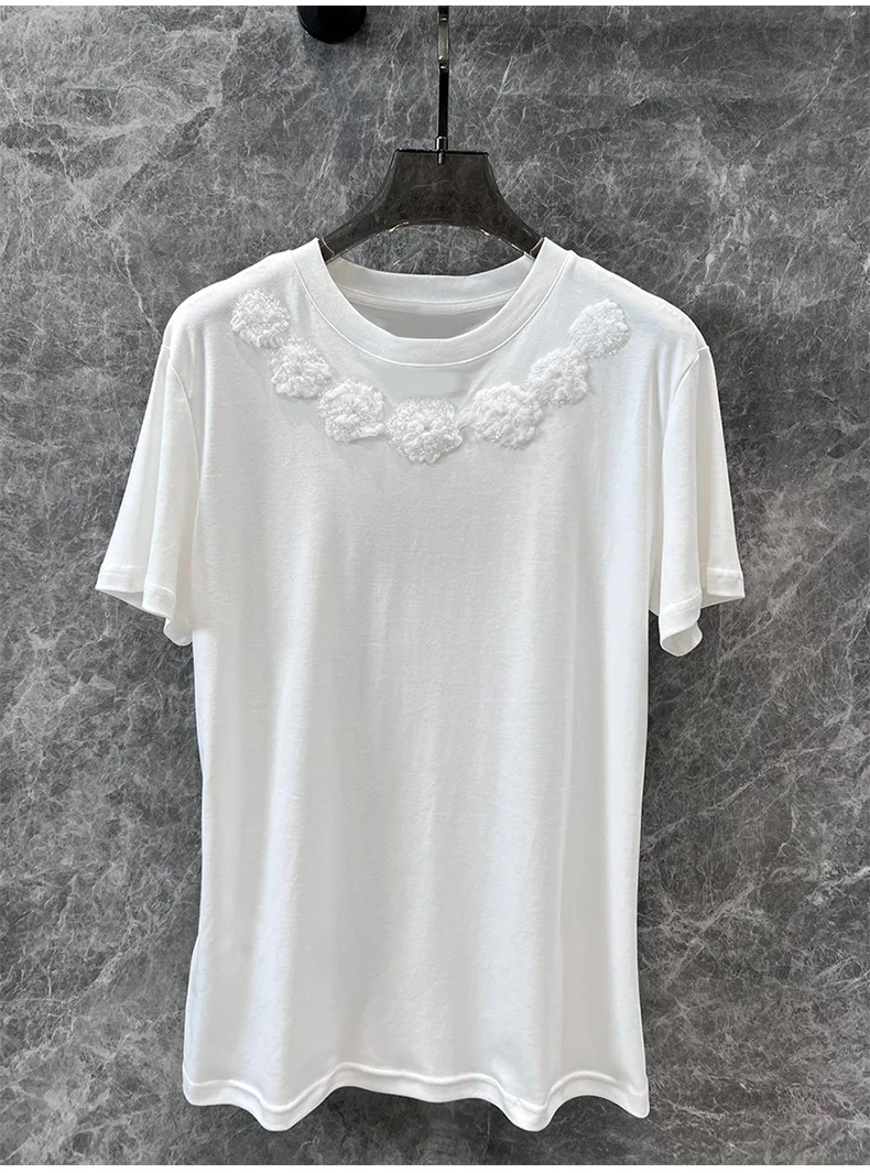 2024 Spring Summer High Quality Fashion Women's White Diamonds T-short Tee Tops C903
2024 Spring Summer High Quality Fashion Women's White Diamonds T-short Tee Tops C903
