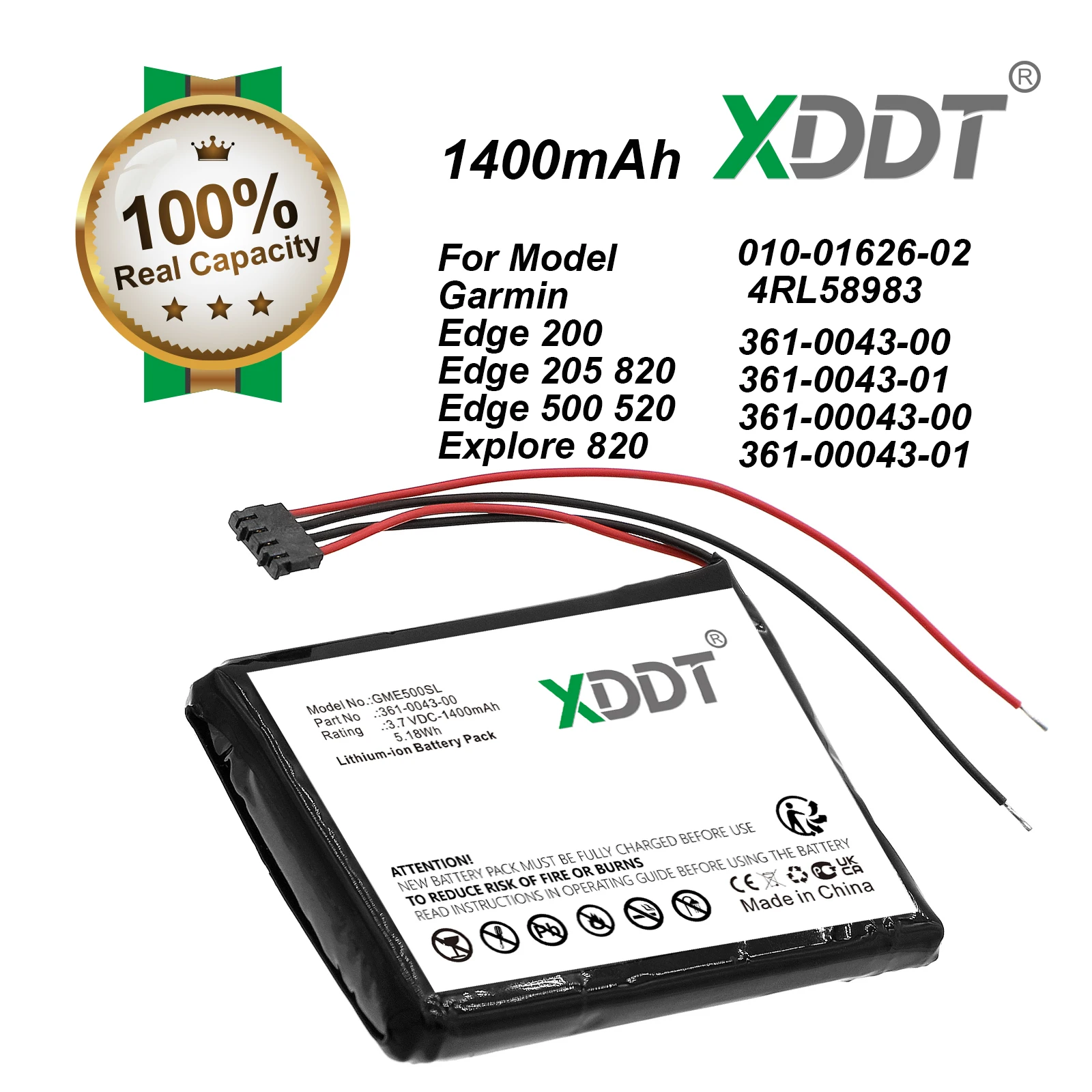 Original 361-00043-00 Replacement Battery For Garmin Edge820 Edge 520 Plus Edge 500 205 200 Edge 820 520 GPS Cycling Computer
Original 361-00043-00 Replacement Battery For Garmin Edge820 Edge 520 Plus Edge 500 205 200 Edge 820 520 GPS Cycling Computer