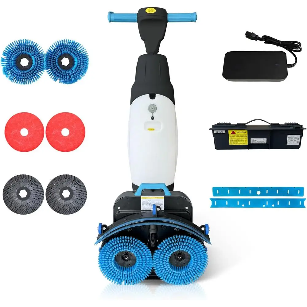 17" Commercial Floor Scrubber Machine with Double Brush Disc Battery-Powered Multi-Functional Floor Buffer Machine 360°Rotation,
17" Commercial Floor Scrubber Machine with Double Brush Disc Battery-Powered Multi-Functional Floor Buffer Machine 360°Rotation,