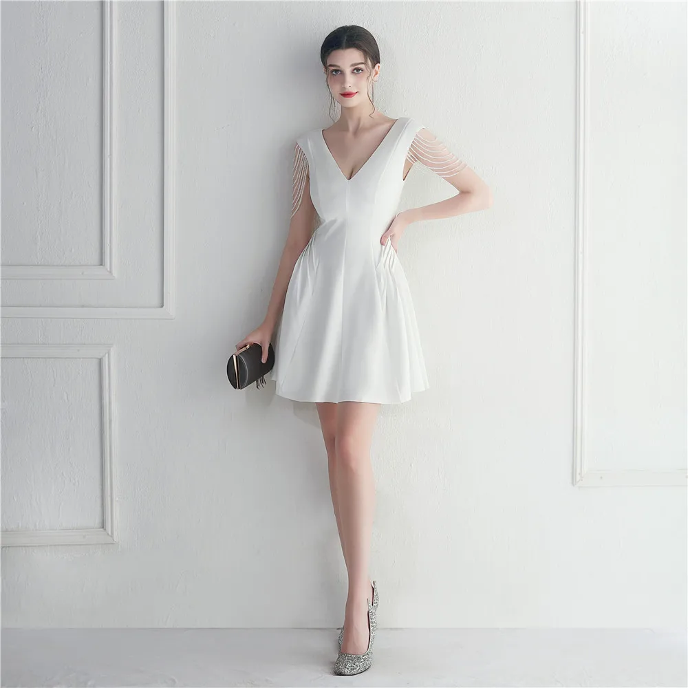 New solid color satin beading celebration event short Evening dress Mini party dress evening dresses Formal dress women elegant
New solid color satin beading celebration event short Evening dress Mini party dress evening dresses Formal dress women elegant
