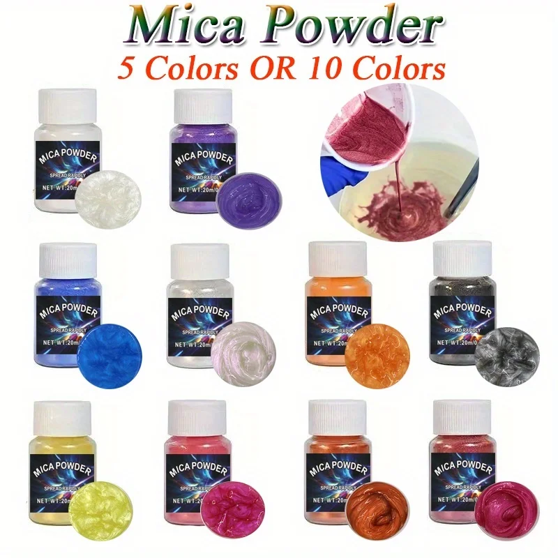 5/10 Colors Mica Powder 20ml/pc Pearlescent Powder Pearl & Glitter Pigment Epoxy Mold Jewelry Making For Candle Soap Slime Art 
5/10 Colors Mica Powder 20ml/pc Pearlescent Powder Pearl & Glitter Pigment Epoxy Mold Jewelry Making For Candle Soap Slime Art