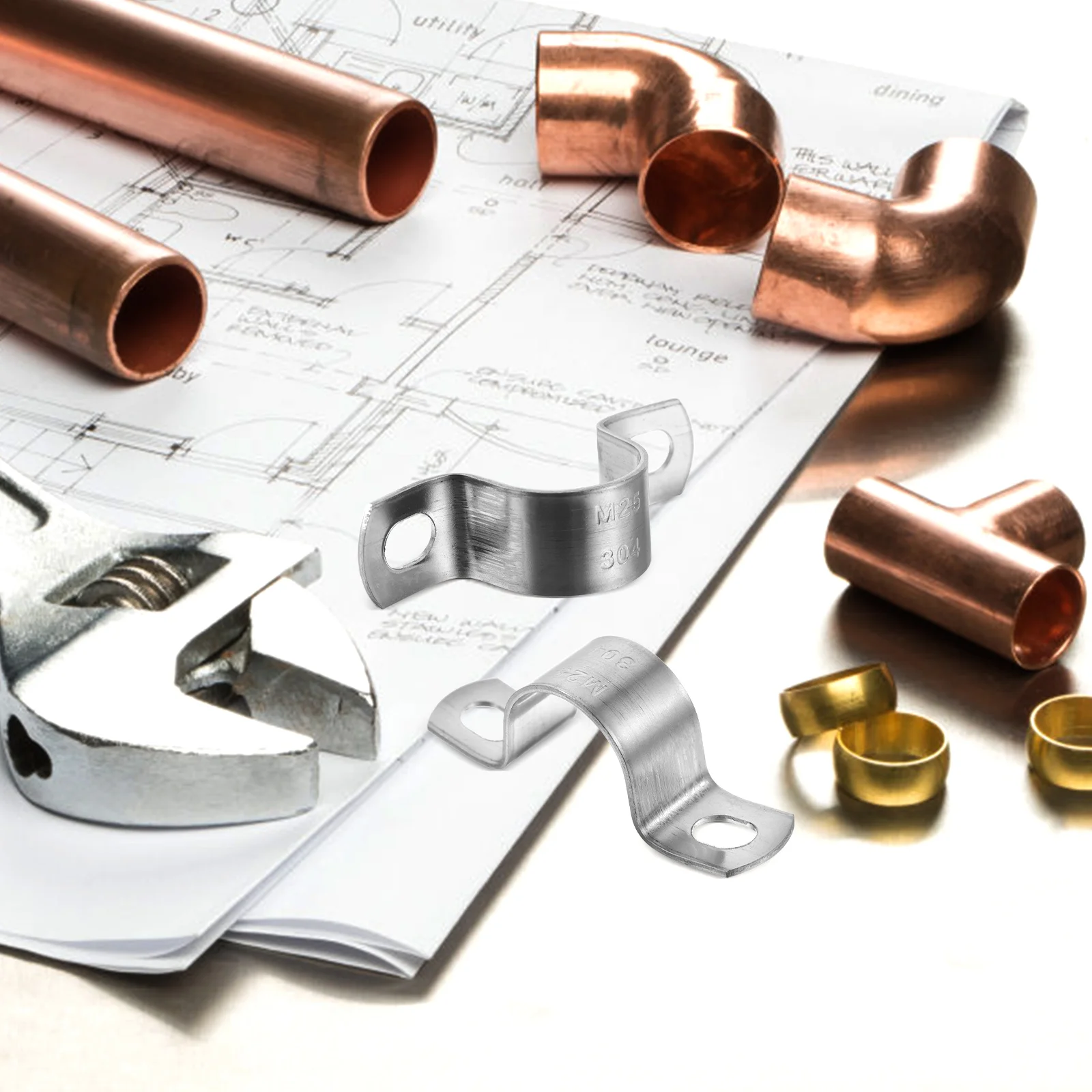 20pcs Stainless Steel Pipe Clamps Mounting Brackets PVC Clips Support Tools Durable Plumbing Petrochemical Power Supply Pipeline
20pcs Stainless Steel Pipe Clamps Mounting Brackets PVC Clips Support Tools Durable Plumbing Petrochemical Power Supply Pipeline