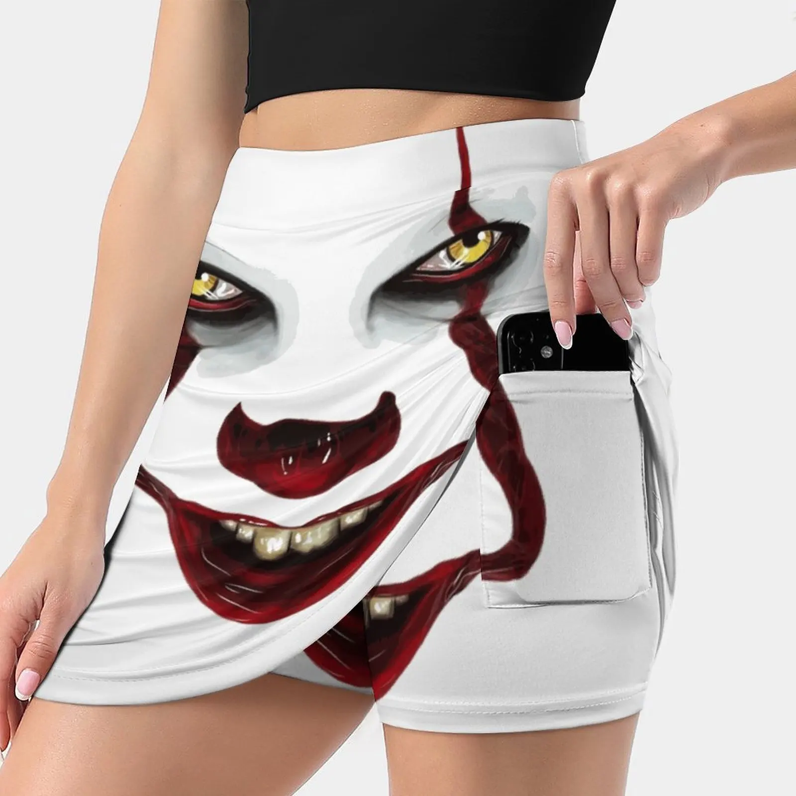 Horror Face Women'S Summer Fake Two Piece Skirts Casual Sports Beach Skirt Girl Skorts Clown Buffoon Funny Horror Film Movie
Horror Face Women'S Summer Fake Two Piece Skirts Casual Sports Beach Skirt Girl Skorts Clown Buffoon Funny Horror Film Movie