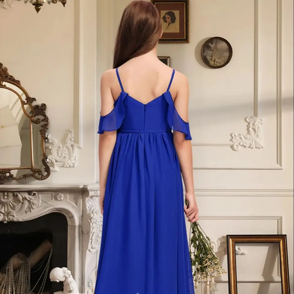 JKL Kids Navy Blue A Line Cold Shoulder Floor Length Chiffon Junior Bridesmaid Dress Flower Girl Dress For Wedding Party Formal
JKL Kids Navy Blue A Line Cold Shoulder Floor Length Chiffon Junior Bridesmaid Dress Flower Girl Dress For Wedding Party Formal