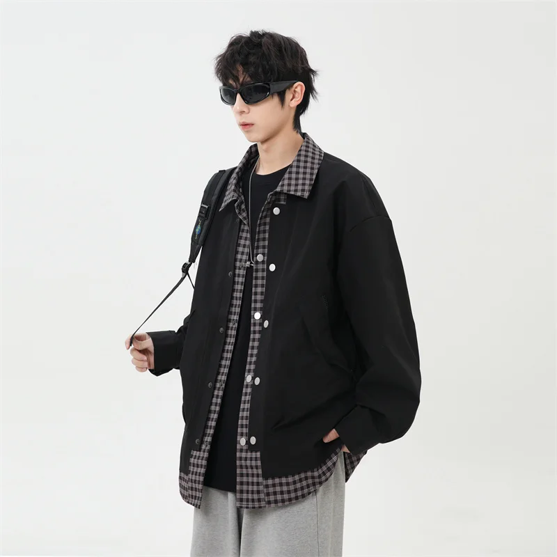 Мужская повседневная куртка 2025: модный дизайн в стиле пэчворк, свободный крой с большими карманами, имитация двухслойности, верхняя одежда для осени и зимы
Мужская повседневная куртка 2025: модный дизайн в стиле пэчворк, свободный крой с большими карманами, имитация двухслойности, верхняя одежда для осени и зимы