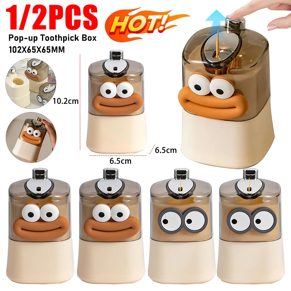 1/2pcs Automatic Toothpick Holder Creative Pop-up Toothpicks Storage Boxes Push-type Toothpick Dispenser For Kitchen Dining Room
1/2pcs Automatic Toothpick Holder Creative Pop-up Toothpicks Storage Boxes Push-type Toothpick Dispenser For Kitchen Dining Room