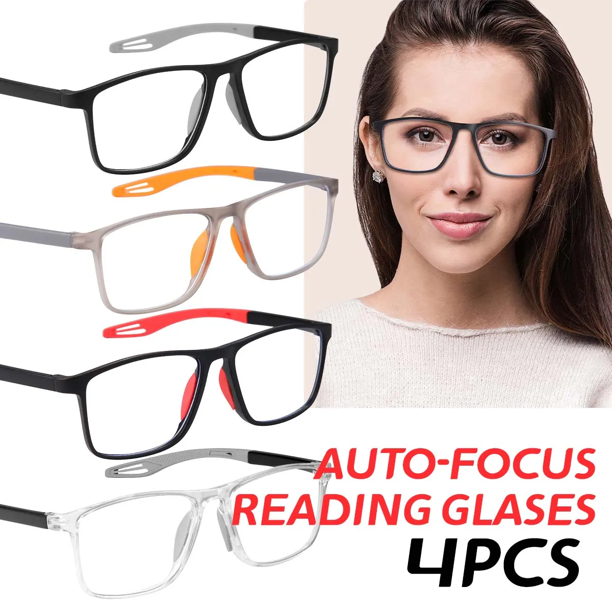 4PCS Auto-Focus Reading Glasses, Unisex Design PC material frame, Ideal for Computer Use & Perfect Gift Choice
4PCS Auto-Focus Reading Glasses, Unisex Design PC material frame, Ideal for Computer Use & Perfect Gift Choice