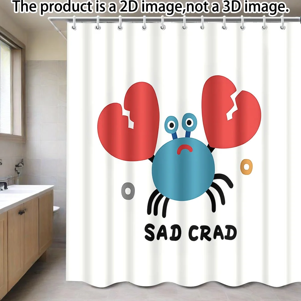 Sad Crab Shower Curtain, Funny Cartoon Sea Animal, Cute Blue Crab with Broken Heart, Quirky Bathroom Decor, Waterproof
Sad Crab Shower Curtain, Funny Cartoon Sea Animal, Cute Blue Crab with Broken Heart, Quirky Bathroom Decor, Waterproof