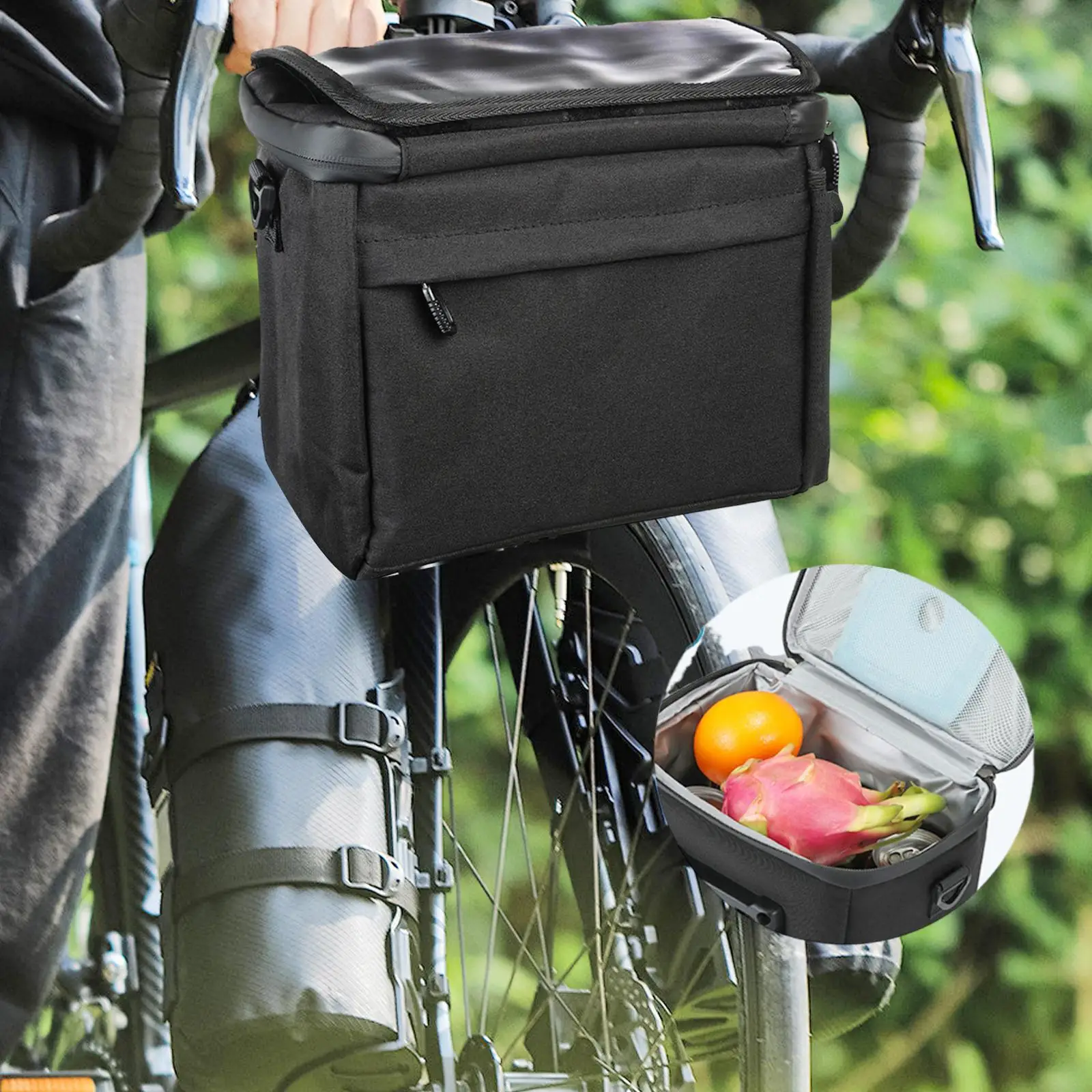 Bicycle Handle Bar Bag Insulated Front Bicycle Basket Bag with Shoulder Strap 6L Cycling Front Frame Holder Pack for Travel
Bicycle Handle Bar Bag Insulated Front Bicycle Basket Bag with Shoulder Strap 6L Cycling Front Frame Holder Pack for Travel