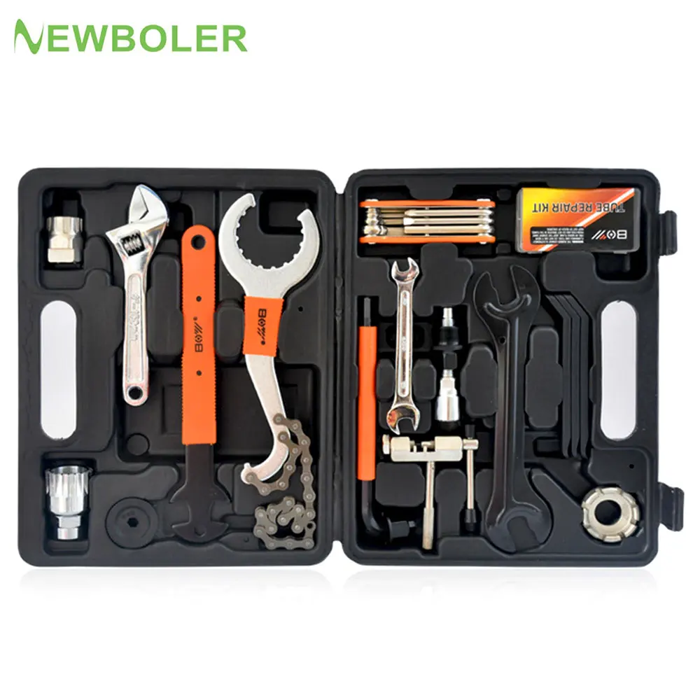 NEWBOLER Bike Bicycle Repair Tool Kit 28 Piece Multi Tool Bicycle Maintenance Set for Road Mountain Bikes with Tool Box
NEWBOLER Bike Bicycle Repair Tool Kit 28 Piece Multi Tool Bicycle Maintenance Set for Road Mountain Bikes with Tool Box