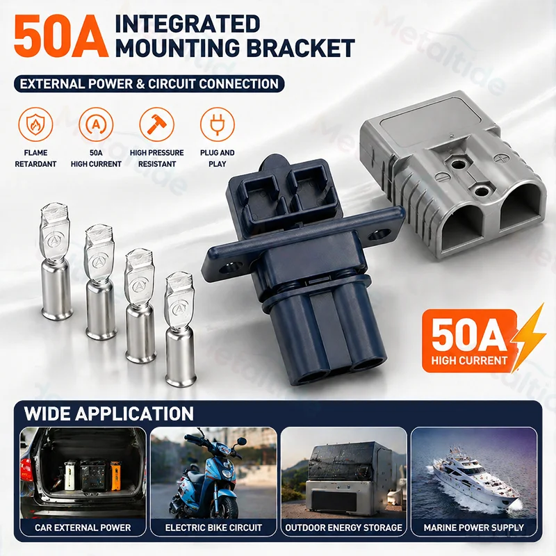 Battery Quick Connect Disconnect Connector 50 Amp, 6-12 AWG Jumper Cable Plug Kit with Mounting Panel for Car, Trailer Winch
Battery Quick Connect Disconnect Connector 50 Amp, 6-12 AWG Jumper Cable Plug Kit with Mounting Panel for Car, Trailer Winch