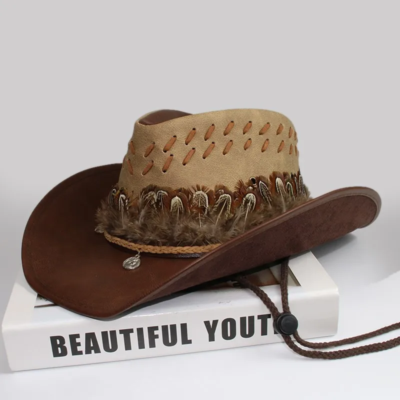 Sunshade warm decorative leather for men and women large brimmed country cowboy hat
Sunshade warm decorative leather for men and women large brimmed country cowboy hat