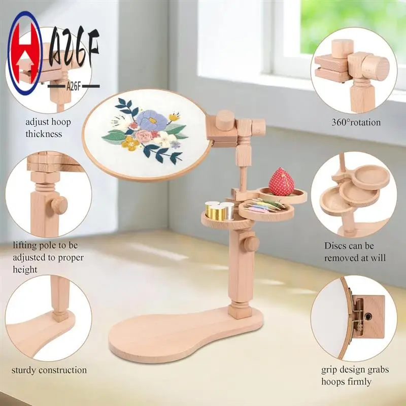 A26F-Embroidery Hoop Stand, Embroidery Stand With Disc, Easy To Use Beech Wood Embroidery Hoop Stand For Art Craft Projects
A26F-Embroidery Hoop Stand, Embroidery Stand With Disc, Easy To Use Beech Wood Embroidery Hoop Stand For Art Craft Projects