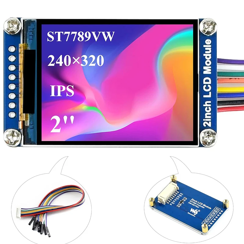 Waveshare 2inch 240x320 IPS LCD Module Mini LCD Screen ST7789VW Driver SPI Interface Compatible with Raspberry Pi/Ardu-ino/STM32
Waveshare 2inch 240x320 IPS LCD Module Mini LCD Screen ST7789VW Driver SPI Interface Compatible with Raspberry Pi/Ardu-ino/STM32