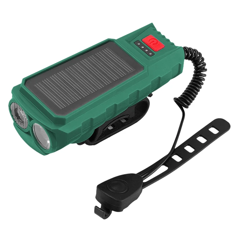 ABVH-Bike Horn Headlight 400LM Solar/USB Dual Charging Bike Horn Light Waterproof Bike Horn Light For Night Cycling Green
ABVH-Bike Horn Headlight 400LM Solar/USB Dual Charging Bike Horn Light Waterproof Bike Horn Light For Night Cycling Green