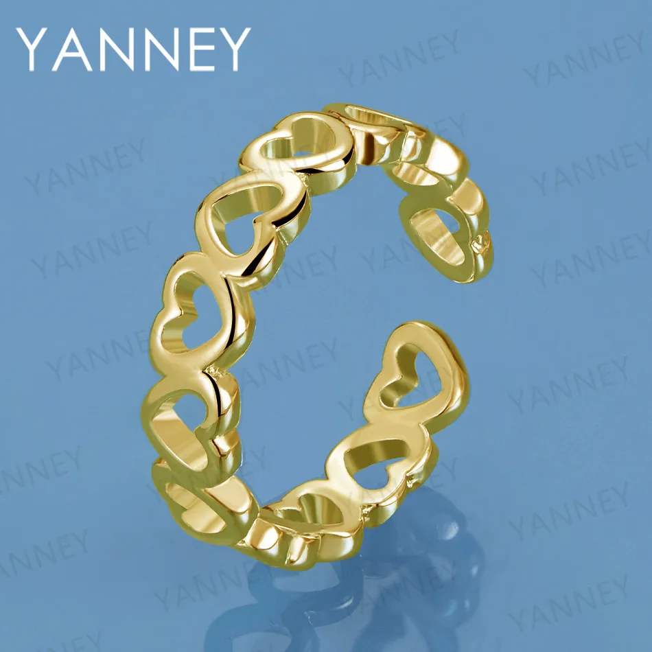 New 925 Sterling Silver Gold Plated Luxury Heart Adjustable Ring For Women Fashion Charm Couple Gift Jewelry Accessories
New 925 Sterling Silver Gold Plated Luxury Heart Adjustable Ring For Women Fashion Charm Couple Gift Jewelry Accessories