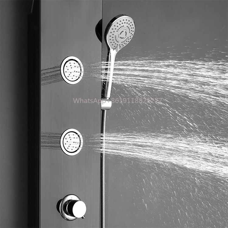 Shower Panel with rainfall Shower Head Heavy Rain Shower & Spray Wand Matte Black Multi Function
Shower Panel with rainfall Shower Head Heavy Rain Shower & Spray Wand Matte Black Multi Function