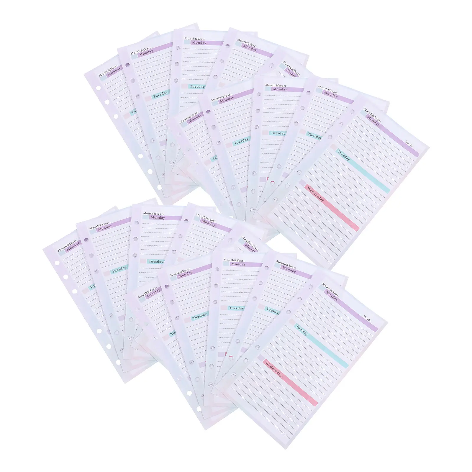 A6 54 Sheets Weekly Planner Notepad with Hole Punch Refillable Pages for Office School Home Use Time Management Tool Desktop
A6 54 Sheets Weekly Planner Notepad with Hole Punch Refillable Pages for Office School Home Use Time Management Tool Desktop