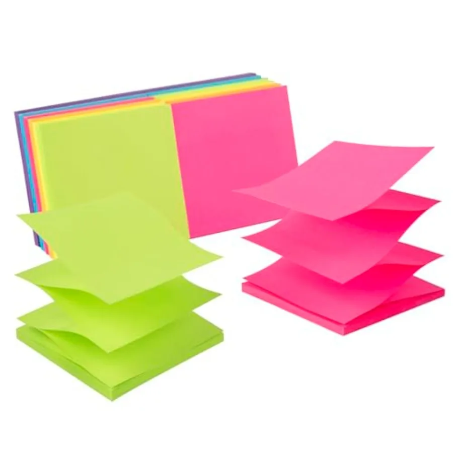 12 Pack Pop-up Sticky Notes 3x3 in, Bright Colors Super Sticking Power Memo Pads, 6 Colors, Strong Adhesive
12 Pack Pop-up Sticky Notes 3x3 in, Bright Colors Super Sticking Power Memo Pads, 6 Colors, Strong Adhesive