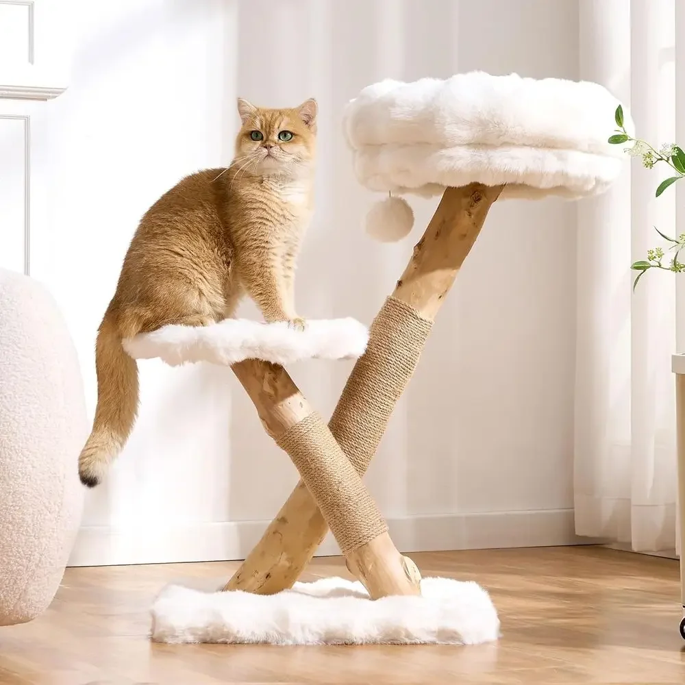 Ivory White Medium-Sized Cat Tree with Plush Bed, Perch, Sisal Posts, and Hanging Ball
Ivory White Medium-Sized Cat Tree with Plush Bed, Perch, Sisal Posts, and Hanging Ball