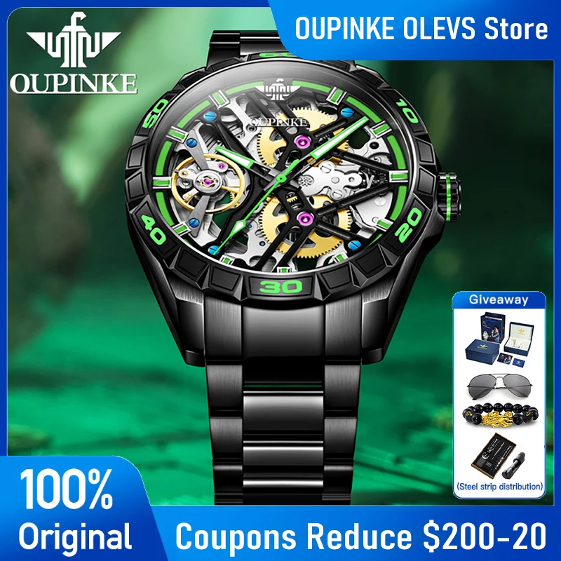 OUPINKE 3196 Luxury Business High Quality Mens Watch Skeleton Automatic Mechanical Watch 50M Waterproof Luminous Sports Watches
OUPINKE 3196 Luxury Business High Quality Mens Watch Skeleton Automatic Mechanical Watch 50M Waterproof Luminous Sports Watches
