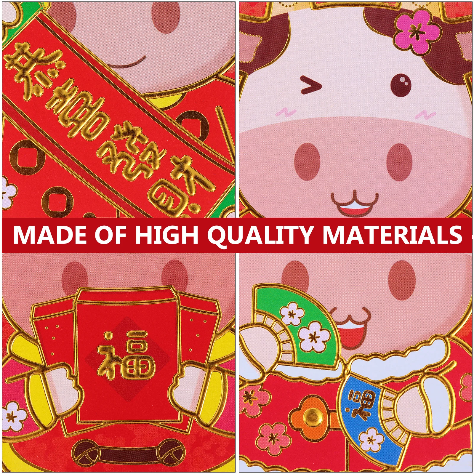 54Pcs Cartoon Ox Year Red Packets Paper Red Envelopes Chinese New Year Gift Bags Lucky Money Pouches Money Bags 
54Pcs Cartoon Ox Year Red Packets Paper Red Envelopes Chinese New Year Gift Bags Lucky Money Pouches Money Bags