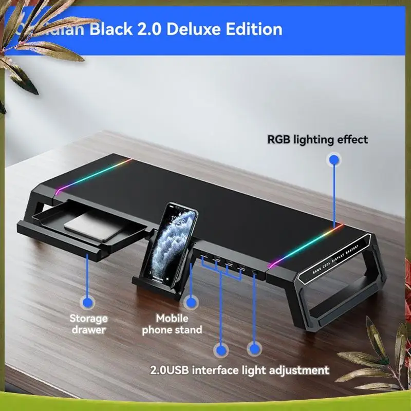 New-PC Stand Laptop Monitor Stand 4USB RGB Light Keyboard Storage Space USB2.0 Fast Charging
New-PC Stand Laptop Monitor Stand 4USB RGB Light Keyboard Storage Space USB2.0 Fast Charging