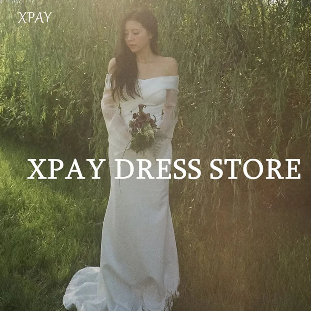 XPAY Strapless Skinny Fishtail Wedding Dresses Korea Photoshoot Floor Length gauze long-sleeved Gowns Formal Customized
XPAY Strapless Skinny Fishtail Wedding Dresses Korea Photoshoot Floor Length gauze long-sleeved Gowns Formal Customized