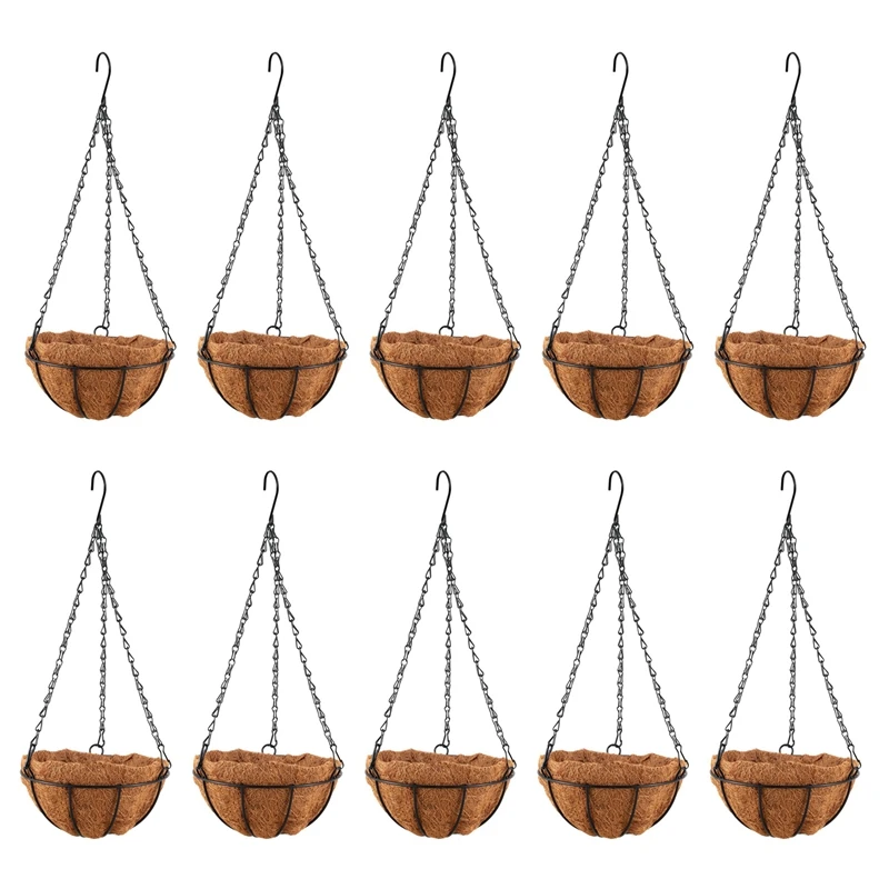 10X Black Growers Hanging Basket Planter With Chain Flower Plant Pot Home Garden Balcony Decoration-8Inch
10X Black Growers Hanging Basket Planter With Chain Flower Plant Pot Home Garden Balcony Decoration-8Inch