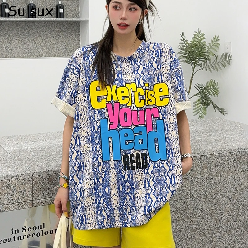 Graffiti Letters Print Short Sleeve Oversized T Shirt Woman Y2k Tops Clothes Bust 125cm Length 72cm Casual Tees Japanese Korean
Graffiti Letters Print Short Sleeve Oversized T Shirt Woman Y2k Tops Clothes Bust 125cm Length 72cm Casual Tees Japanese Korean