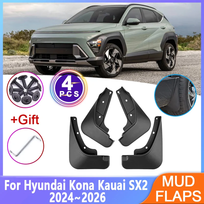 4pcs Car Mud Flaps For Hyundai Kona Kauai SX2 MK2 2024 2025 2026 Fender Anti-splash Mud Guards Mudflaps Tools Auto Accessories
4pcs Car Mud Flaps For Hyundai Kona Kauai SX2 MK2 2024 2025 2026 Fender Anti-splash Mud Guards Mudflaps Tools Auto Accessories